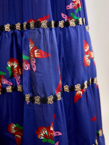 MIAOYAN25 Spring and Summer Silk Splicing  Georgette Lace-up Holiday Style Dress