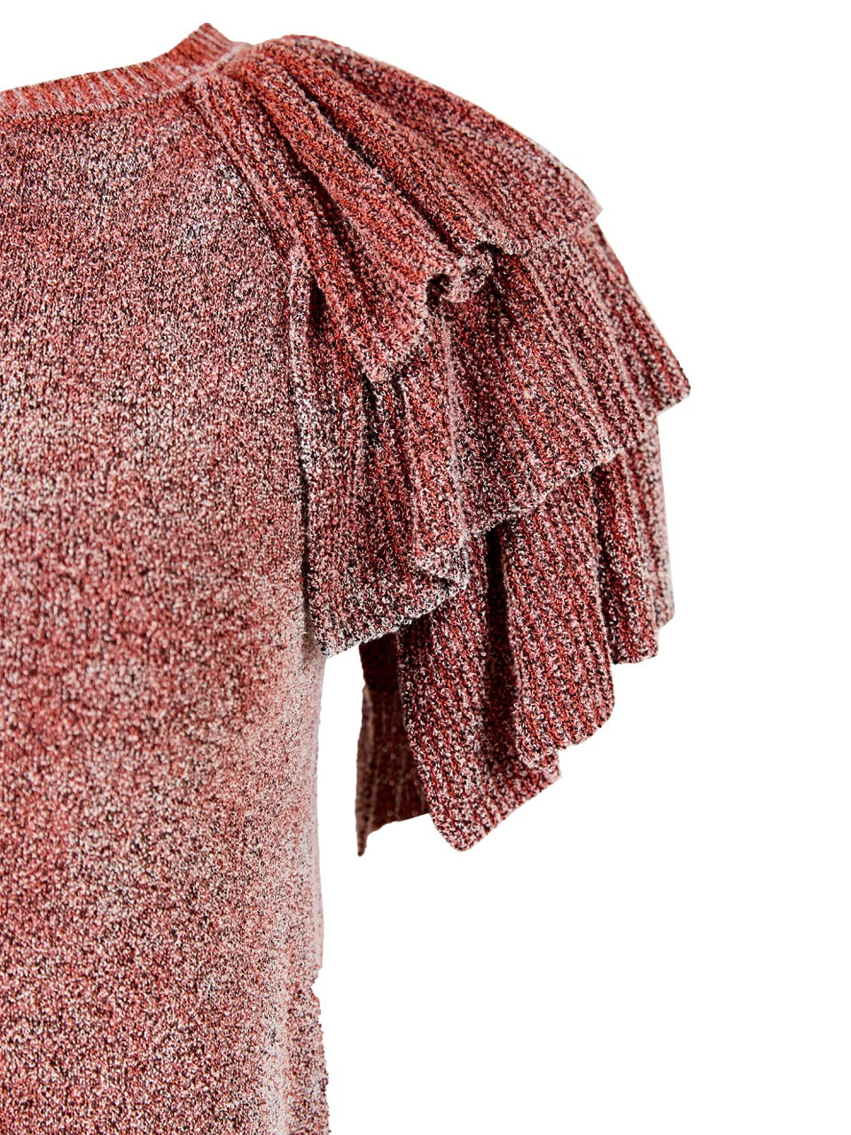 MIAOYAN25 Spring and Summer Orange/Gray/Red Layered Sleeve Washed Knit Top