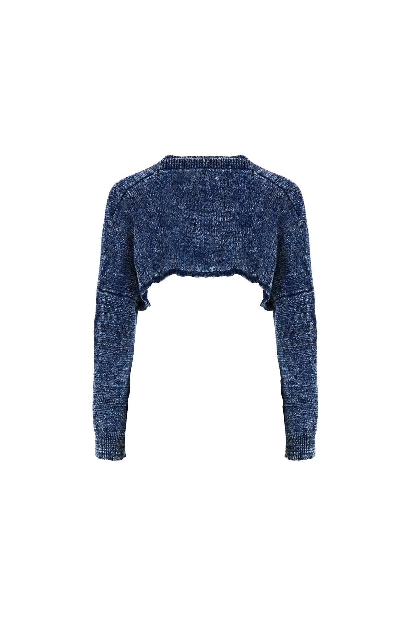 MIAOYAN24 autumn and winter knitted washed denim hollow niche design pullover short shawl top