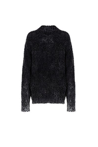 MIAOYAN24 Autumn and Winter Smoky Gray Gradient Snowflake Cardigan Button Sweater