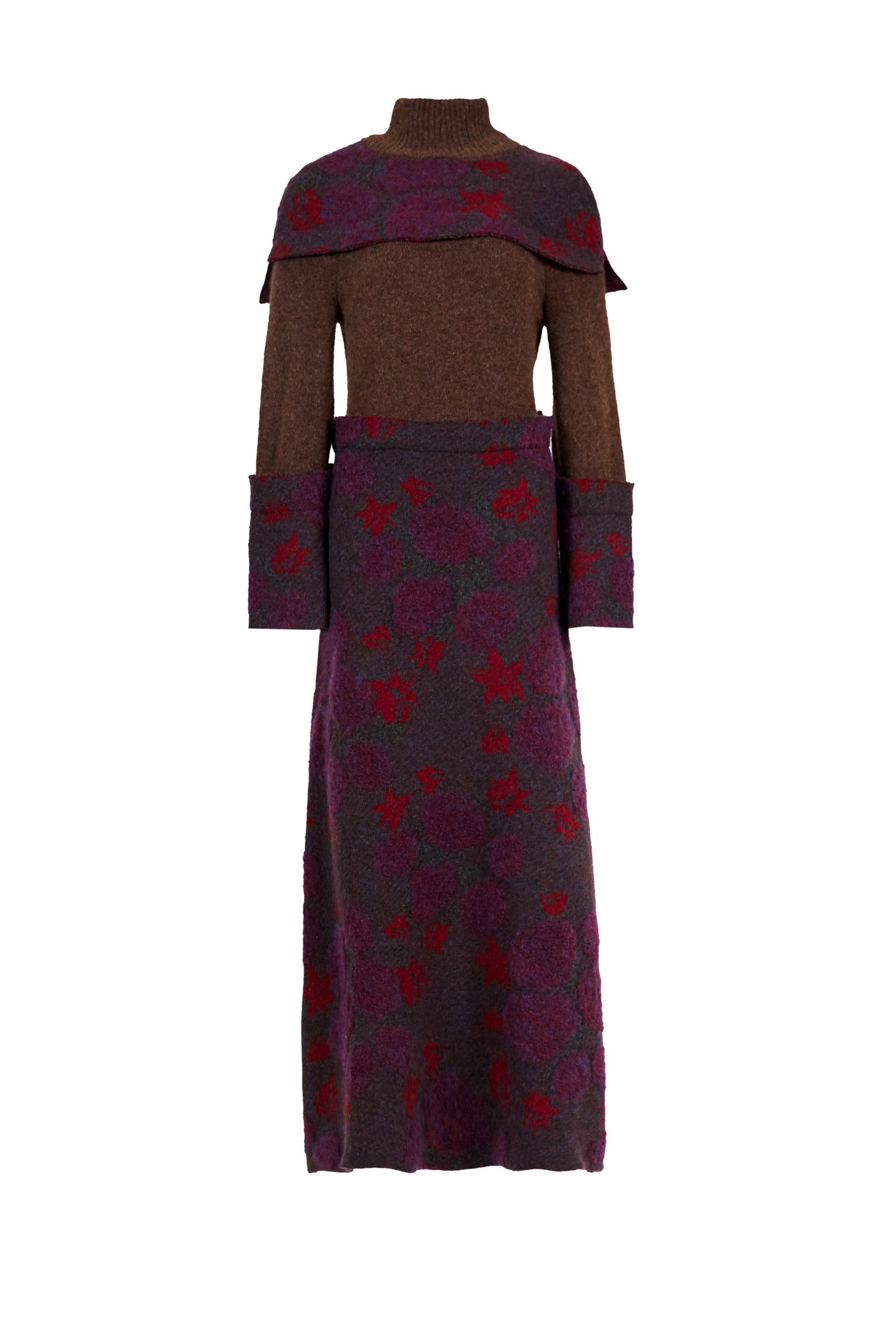 MIAOYAN24 autumn and winter heavy stitching knitted jacquard hand-woven wool dress