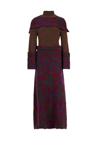 MIAOYAN24 autumn and winter heavy stitching knitted jacquard hand-woven wool dress