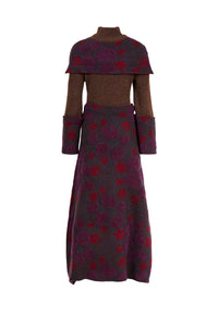 MIAOYAN24 autumn and winter heavy stitching knitted jacquard hand-woven wool dress