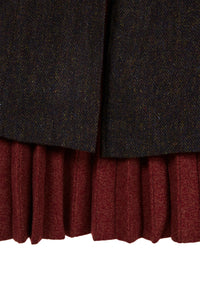 MIAOYAN24 autumn and winter double-layer niche slit design knitted woolen pleated skirt
