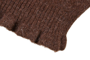 MIAOYAN24 autumn and winter camel knitted jacquard wave flower collar waist short sweater