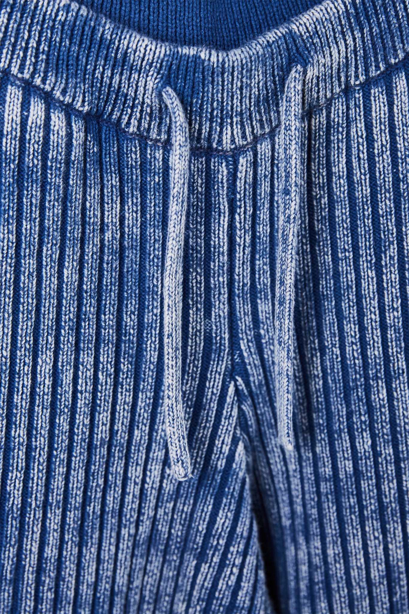 MIAOYAN24 autumn and winter wave blue double-layer washed knitted denim striped carrot trousers