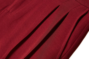 MIAOYAN24 autumn and winter red basic silk wool slim trousers