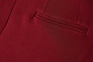 MIAOYAN24 autumn and winter red basic silk wool slim trousers