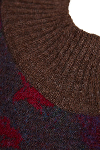 MIAOYAN24 autumn and winter heavy stitching knitted jacquard hand-woven wool dress