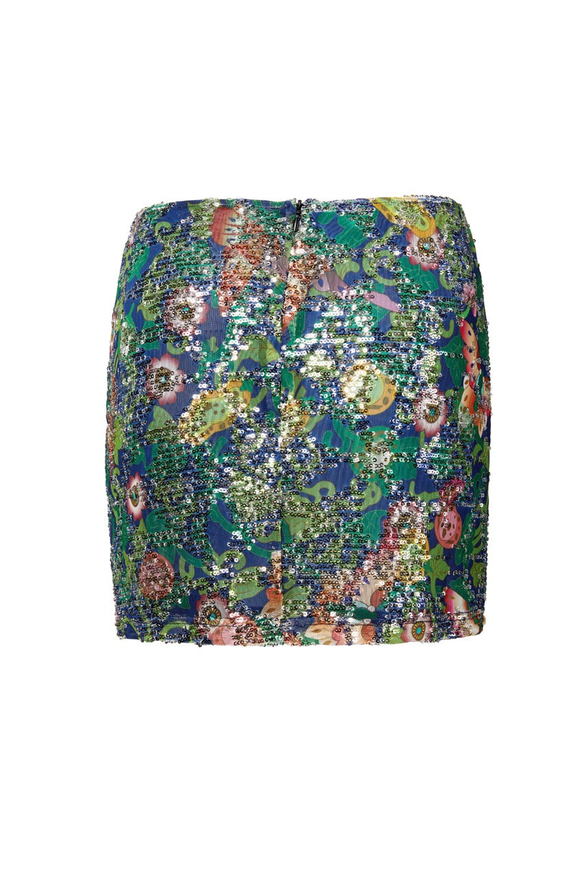 MIAOYAN25 Spring and Summer Butterfly Sequin Print A-Line Skirt