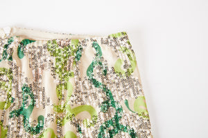 MIAOYAN25 Spring and Summer Butterfly Sequin Print A-Line Skirt