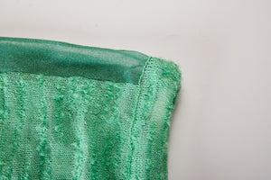 MIAOYAN25 Spring and Summer Green Knitted Mohair Splicing Skirt