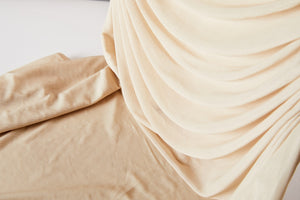 MIAOYAN25 Spring and Summer Beige Elastic Mesh Pleated Skirt