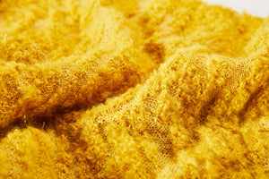 MIAOYAN25 Spring and Summer Yellow Knitted Mohair Butterfly Jacquard Dress