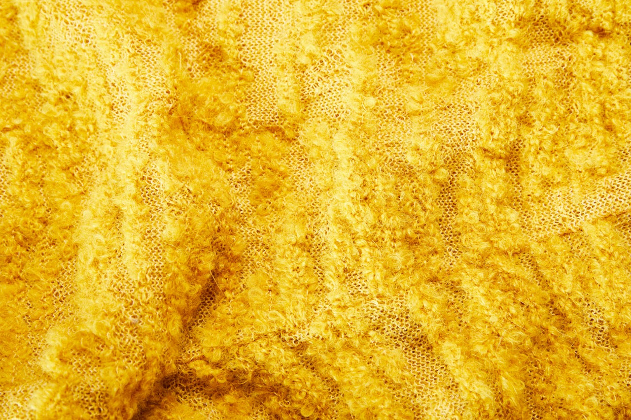 MIAOYAN25 Spring and Summer Yellow Knitted Mohair Butterfly Jacquard Sweater