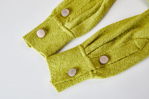 MIAOYAN25 Spring and Summer Apple Green Knitted Lapel Cardigan Top