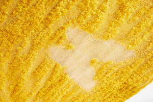 MIAOYAN25 Spring and Summer Yellow Knitted Mohair Jacquard Wide-Leg Pants