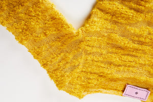MIAOYAN25 Spring and Summer Yellow Knitted Mohair Butterfly Jacquard Dress