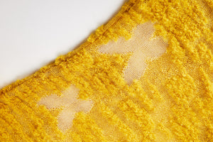 MIAOYAN25 Spring and Summer Yellow Knitted Mohair Butterfly Jacquard Dress