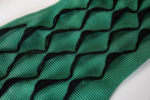 MIAOYAN25 Spring and Summer Green Knitted Three-Dimensional Twisted Flower Pleated Slanted Tail Dress