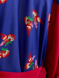 MIAOYAN25 Spring and Summer Silk Splicing Doll Collar Drop Shoulder Lantern Sleeve Dress