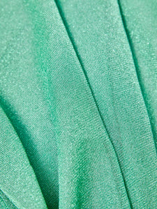 MIAOYAN25 Spring and Summer Peacock Green/Black/White Knitted Semi-Perspective Turtleneck Top