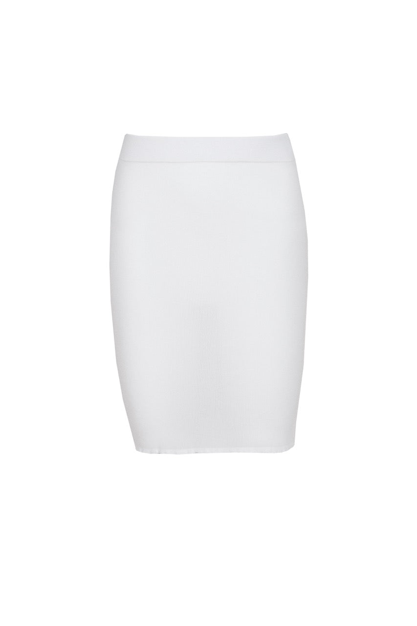 MIAOYAN25 Spring/Summer Peacock Green/Black/White Knitted A-Line Skirt