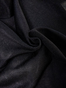 MIAOYAN25 Spring and Summer Black Knitted Midi A-Line Skirt