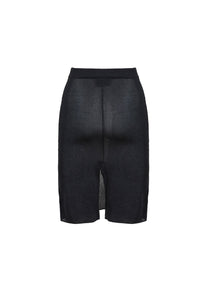 MIAOYAN25 Spring/Summer Peacock Green/Black/White Knitted A-Line Skirt