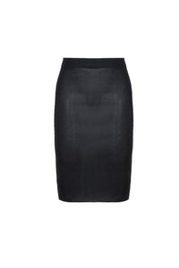 MIAOYAN25 Spring/Summer Peacock Green/Black/White Knitted A-Line Skirt