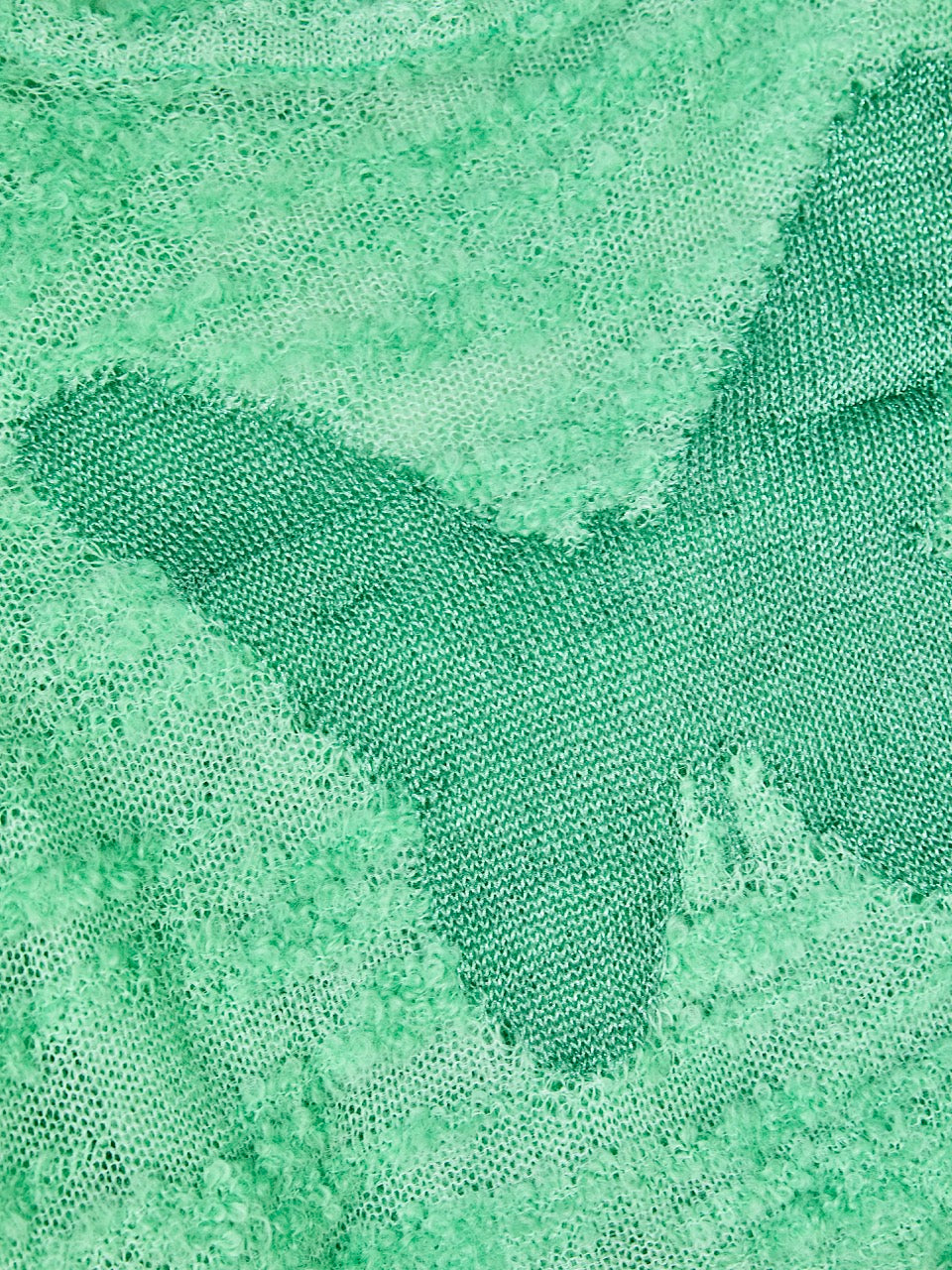 MIAOYAN25 Spring and Summer Green Knitted Mohair Butterfly Jacquard Dress