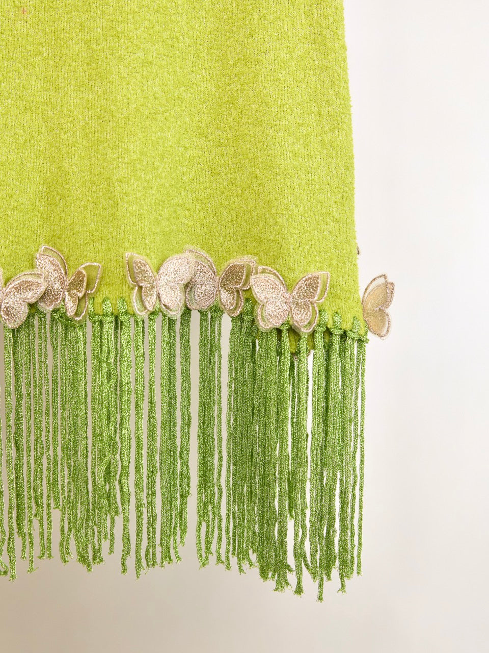 MIAOYAN25 Spring and Summer Three-Dimensional Butterfly Inlaid Tassel Knitted Skirt