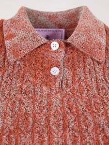 MIAOYAN25 Spring and Summer Orange/Gray/Red Washed Knitted Sleeveless Lapel Top