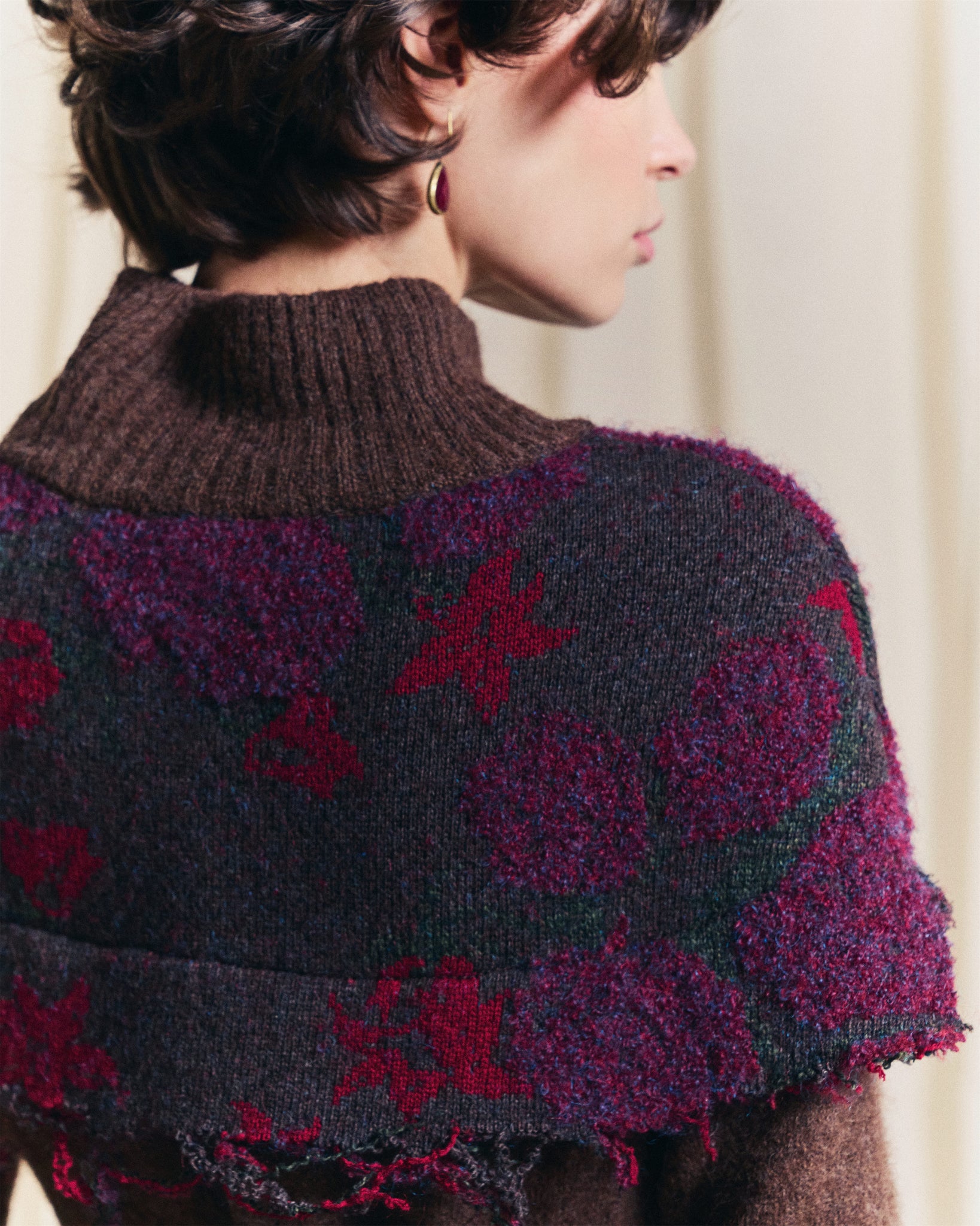 MIAOYAN24 autumn and winter heavy stitching knitted jacquard hand-woven wool dress