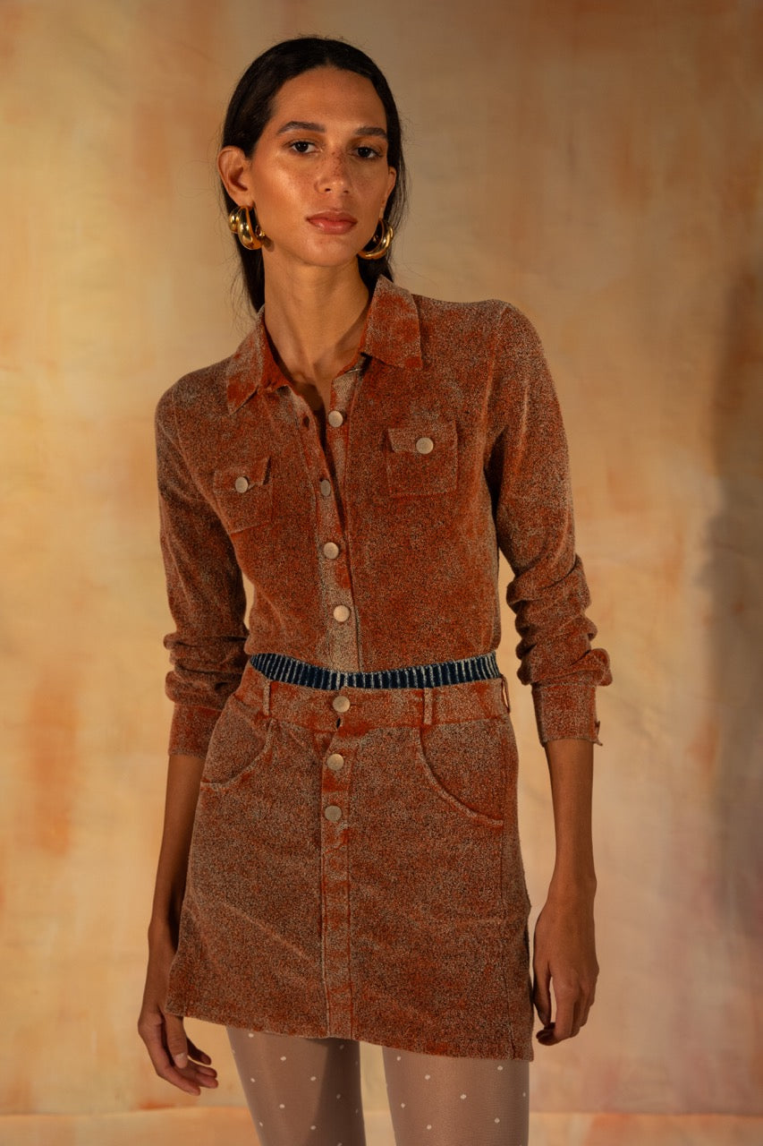 MIAOYAN25 Spring and Summer Washed Knitted Lapel Cardigan Top