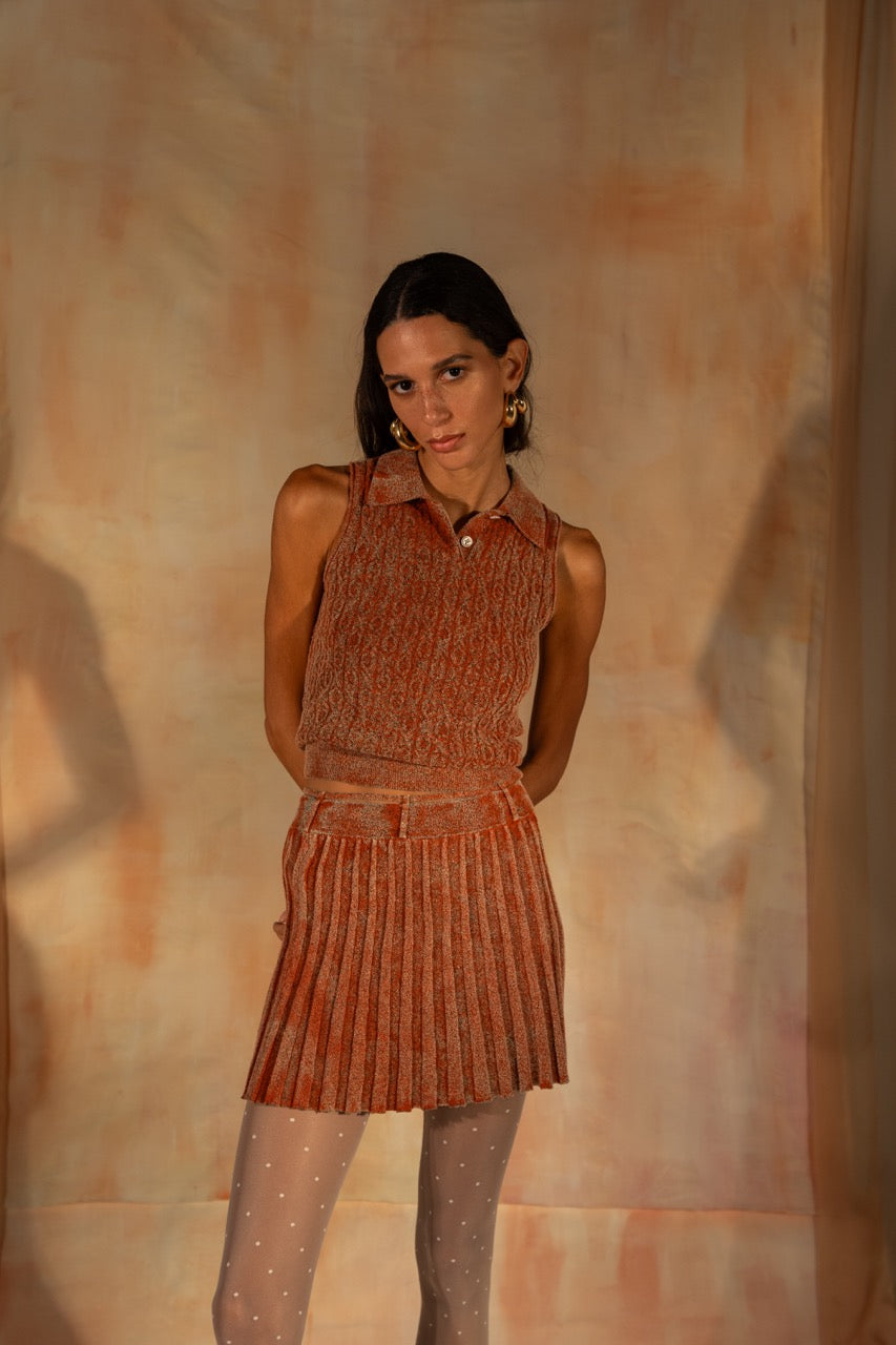 MIAOYAN25 Spring and Summer Washed Knitted Accordion Pleated Skirt