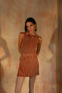 MIAOYAN25 Spring and Summer Washed Knitted Accordion Pleated Skirt